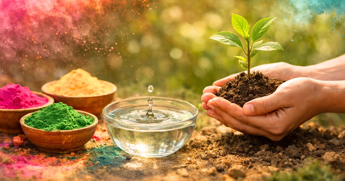 होली: रंगों से आगे — पानी बचाएँ, प्रेम बढ़ाएँ, पौधा भेंट करें | सृष्टि मित्रा