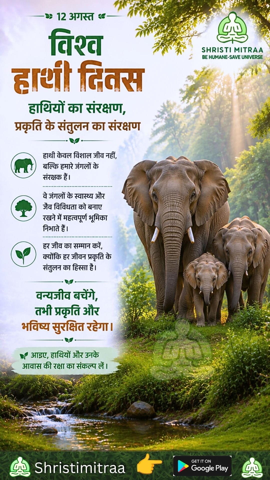 12 अगस्त - विश्व हाथी दिवस